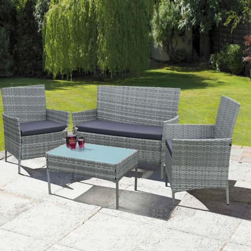 JUEGO COMEDOR TERRAZA IMPORTCLICK AIR.23 1 CUERPO RATTAN CAFE JARDÍN 4 PIEZAS - 6