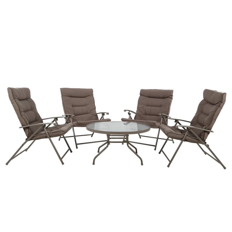JUEGO COMEDOR TERRAZA IMPORTCLICK AIR.27 METAL GRIS JARDÍN MESA + 4 SILLAS - 1
