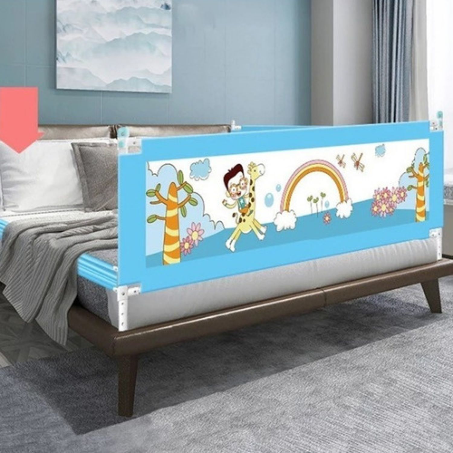 BARANDA IMPORTCLICK CAMA SEGURIDAD BEBÉ PLEGABLE 180 X 82 CM METAL - 5