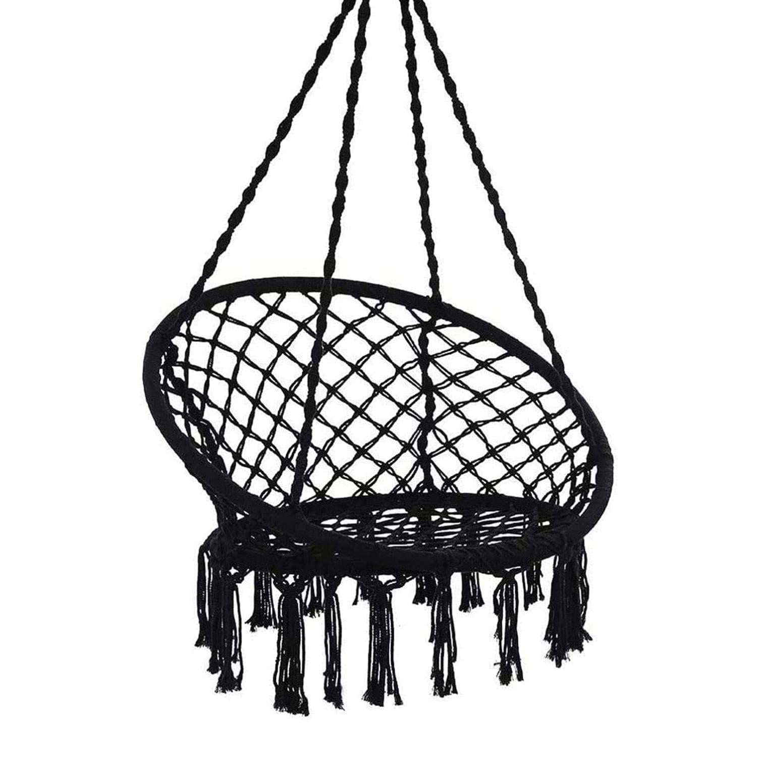 HAMACA IMPORTCLICK AIR.41 SILLA COLUMPIO ALGODÓN NEGRA 80 X 70 CM - 3