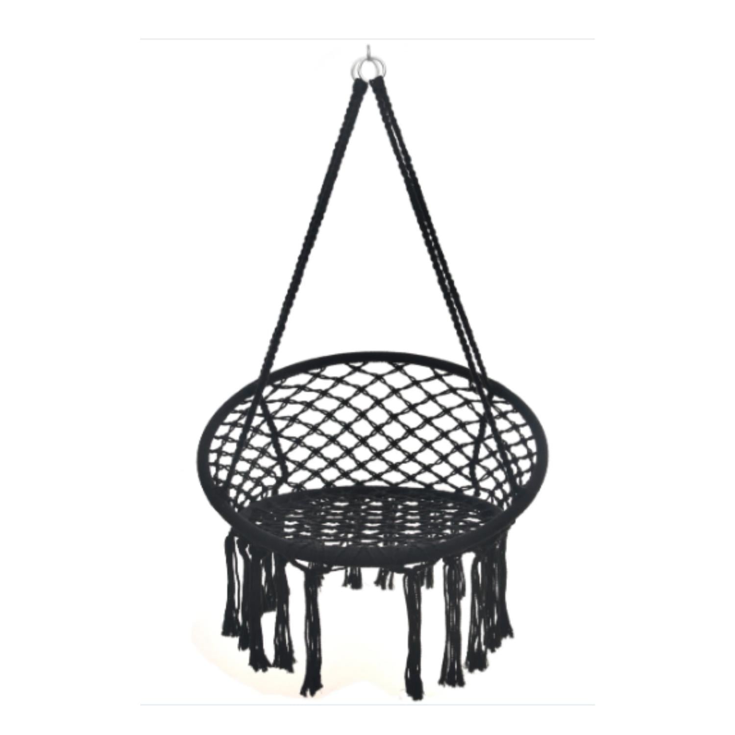 HAMACA IMPORTCLICK AIR.41 SILLA COLUMPIO ALGODÓN NEGRA 80 X 70 CM - 4