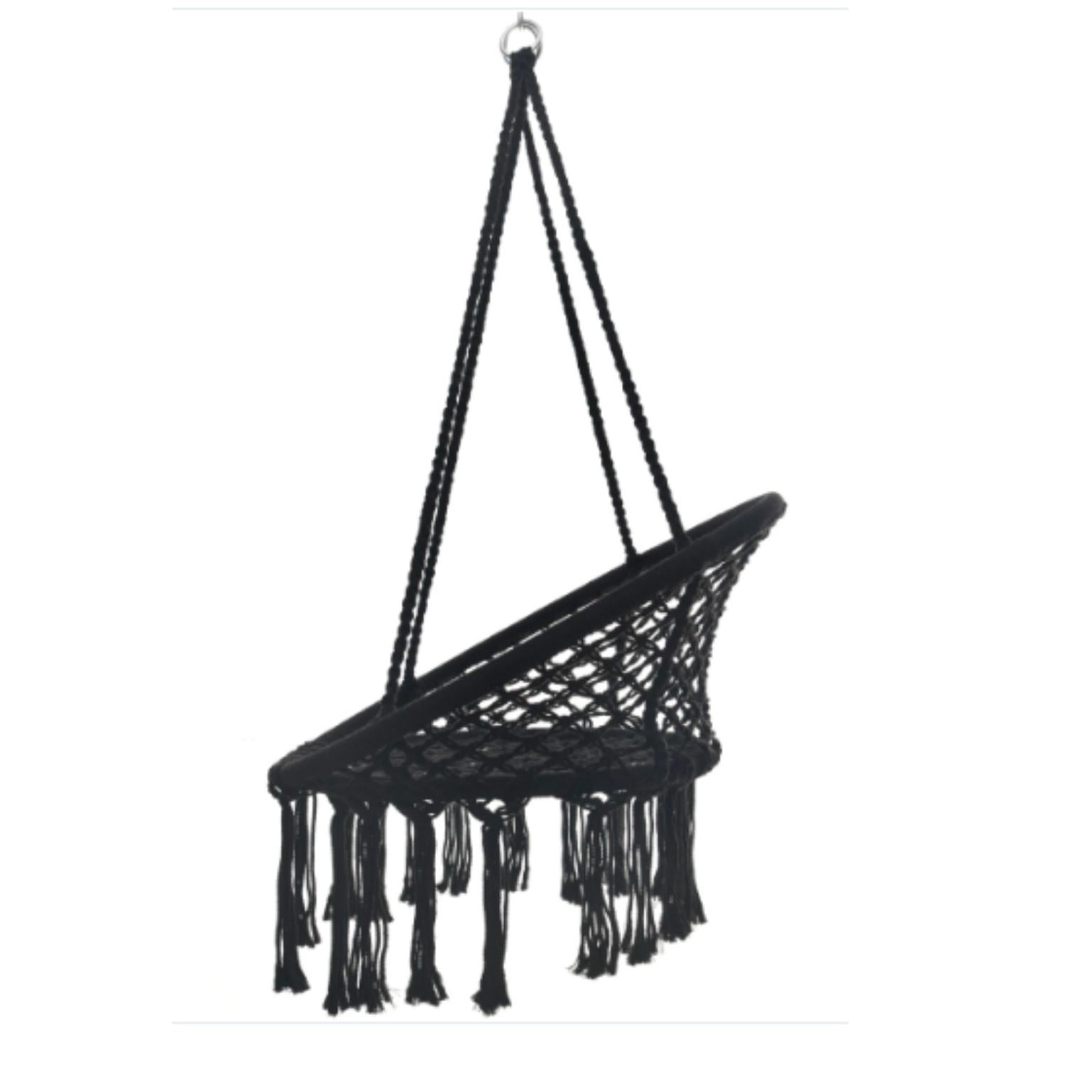 HAMACA IMPORTCLICK AIR.41 SILLA COLUMPIO ALGODÓN NEGRA 80 X 70 CM - 5