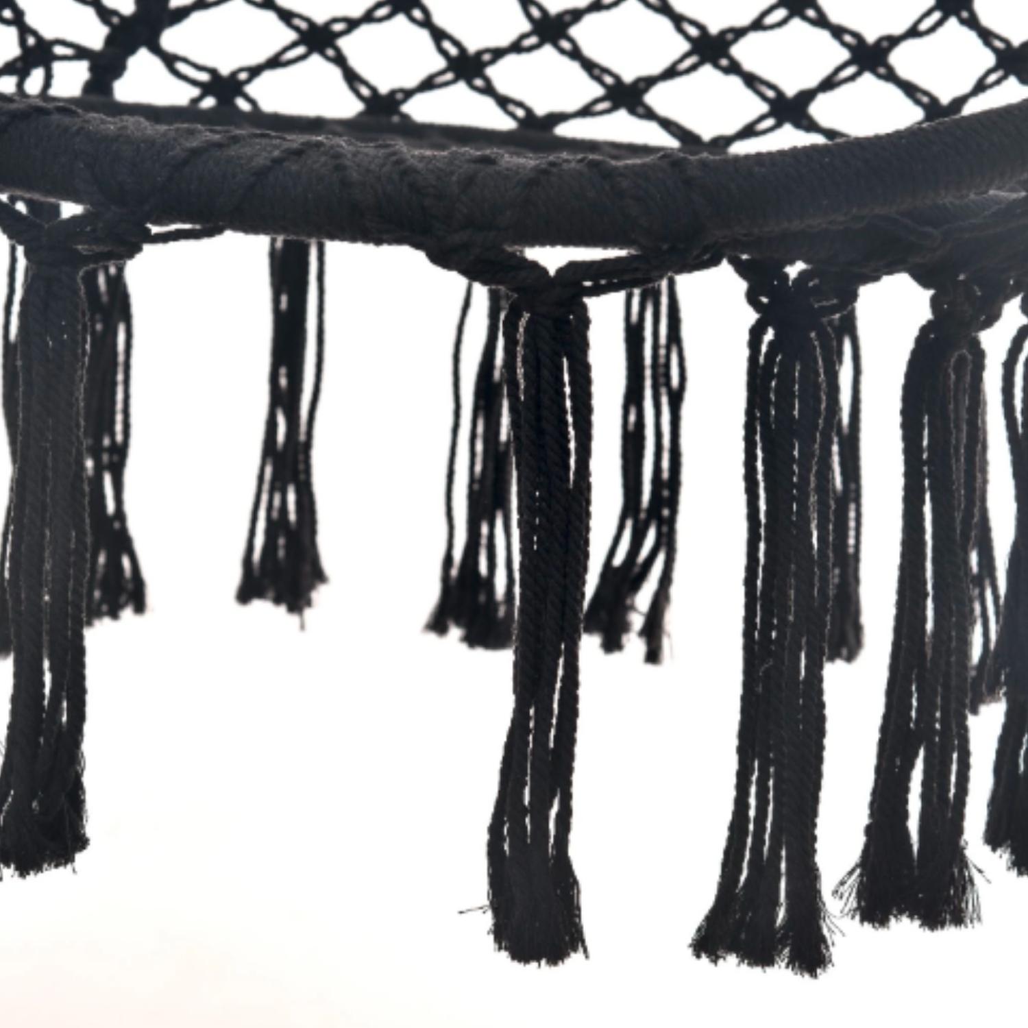 HAMACA IMPORTCLICK AIR.41 SILLA COLUMPIO ALGODÓN NEGRA 80 X 70 CM - 6
