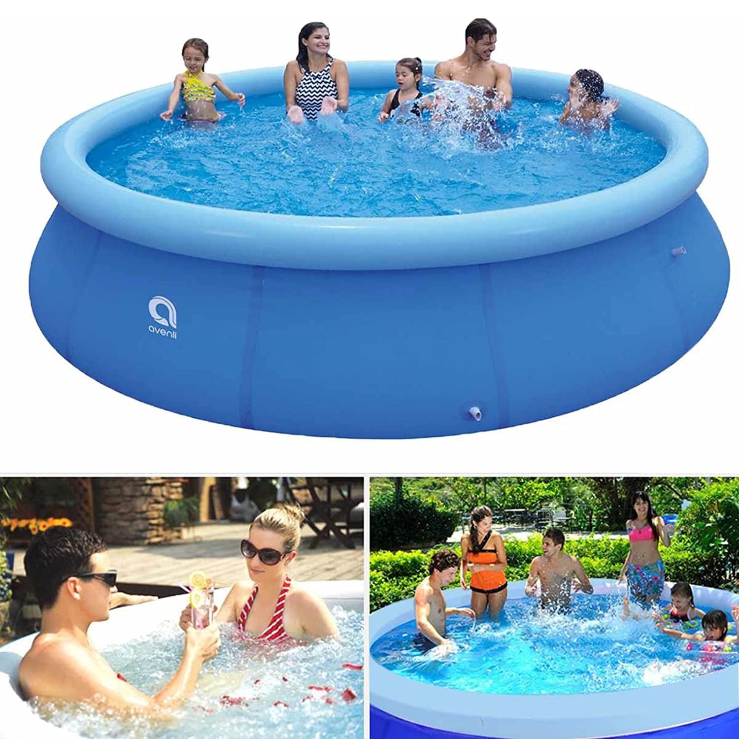 PISCINA INFLABLE IMPORTCLICK AIR.49 FAMILIAR REDONDA AZUL 360X76 CM - 3
