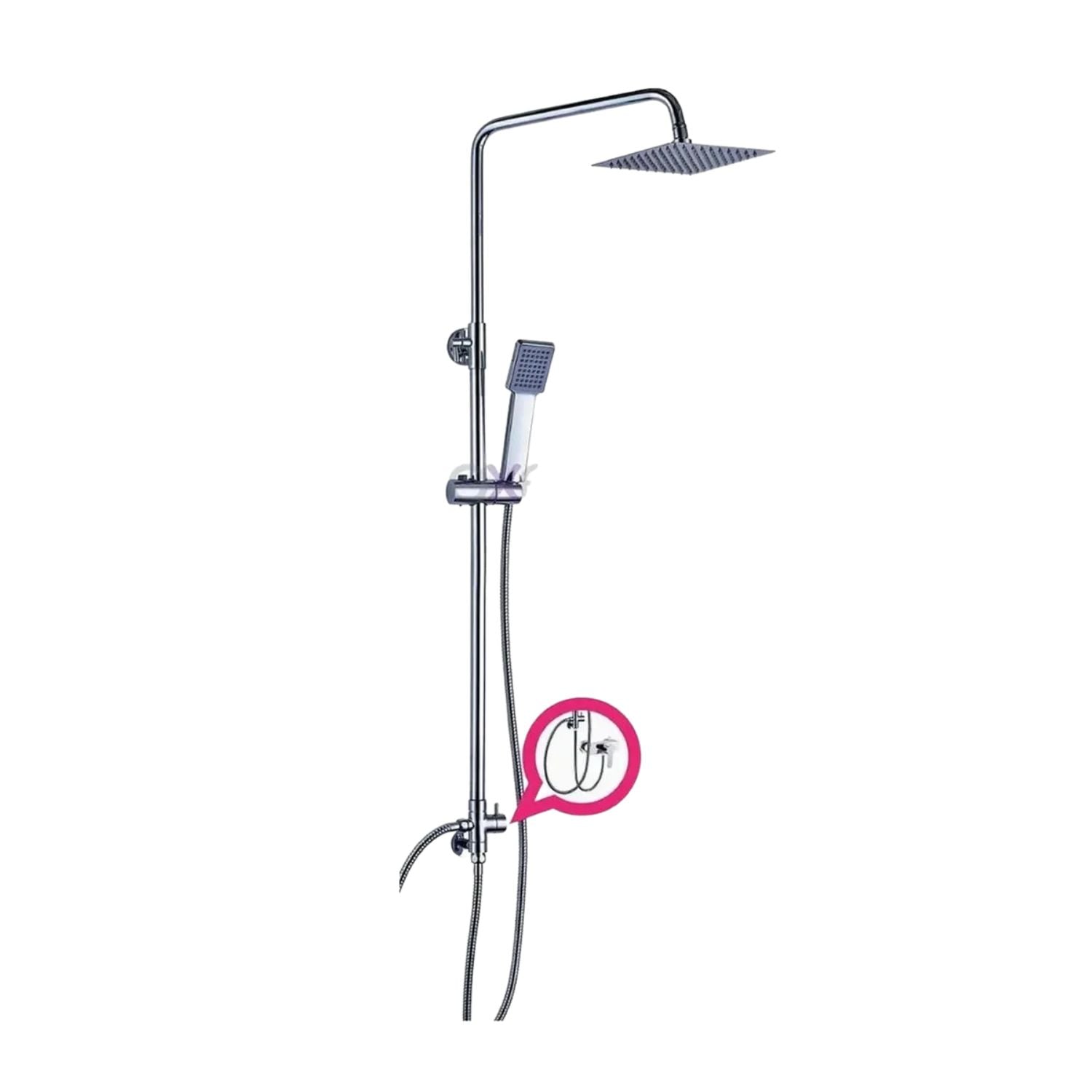 DUCHA COLUMNA IMPORTCLICK HOG.359 CON LLAVE DE PASO CUADRADA ACERO - 2