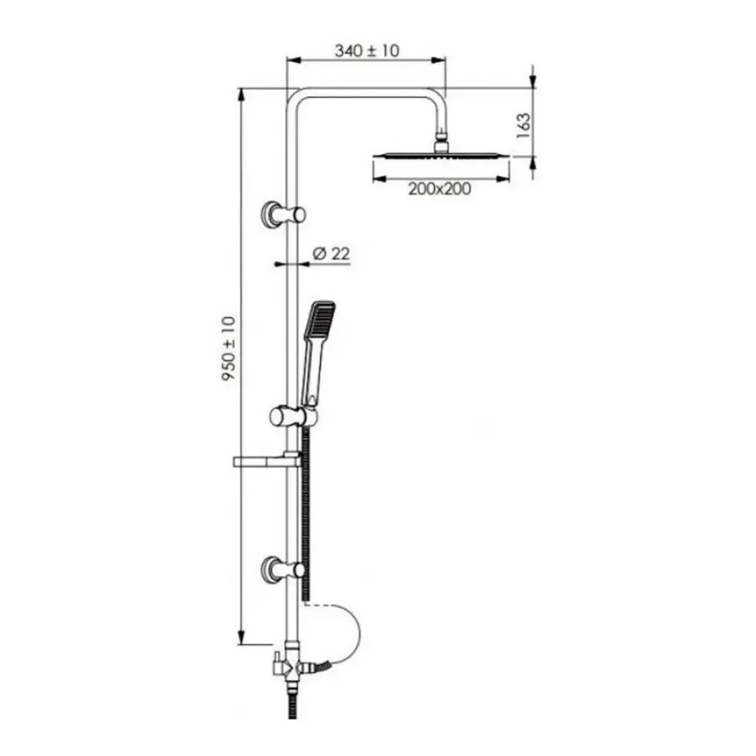 DUCHA COLUMNA IMPORTCLICK HOG.359 CON LLAVE DE PASO CUADRADA ACERO - 4