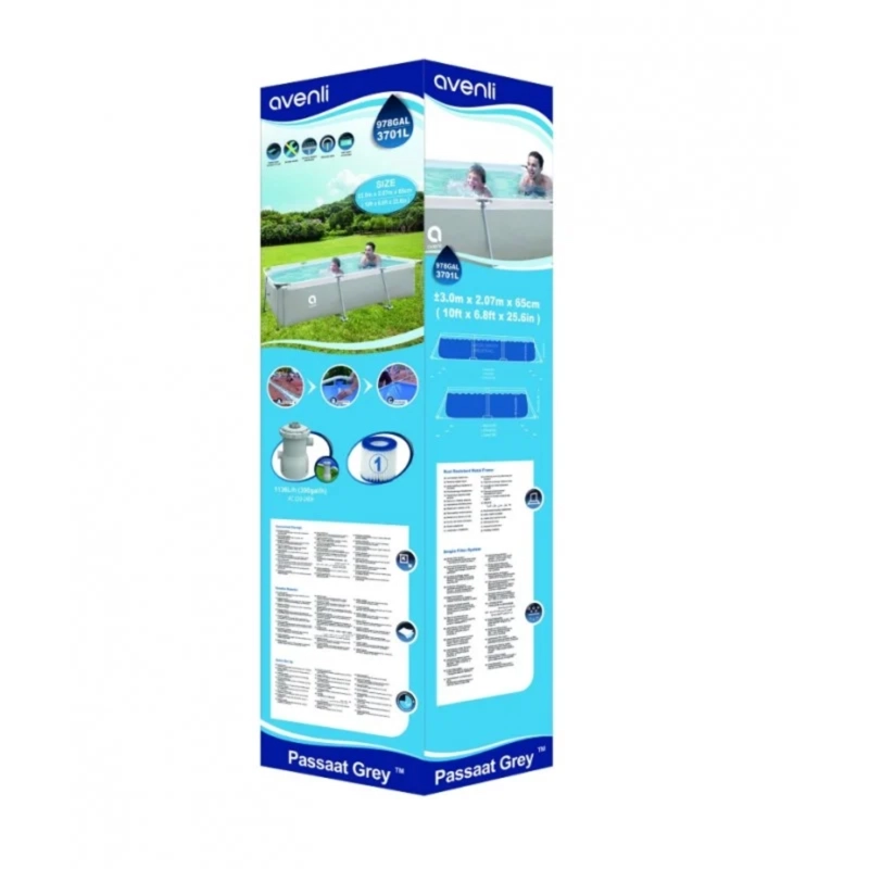 PISCINA IMPORTCLICK RECTANGULAR ESTRUCTURAL 300X207X65 CM GRIS - 4