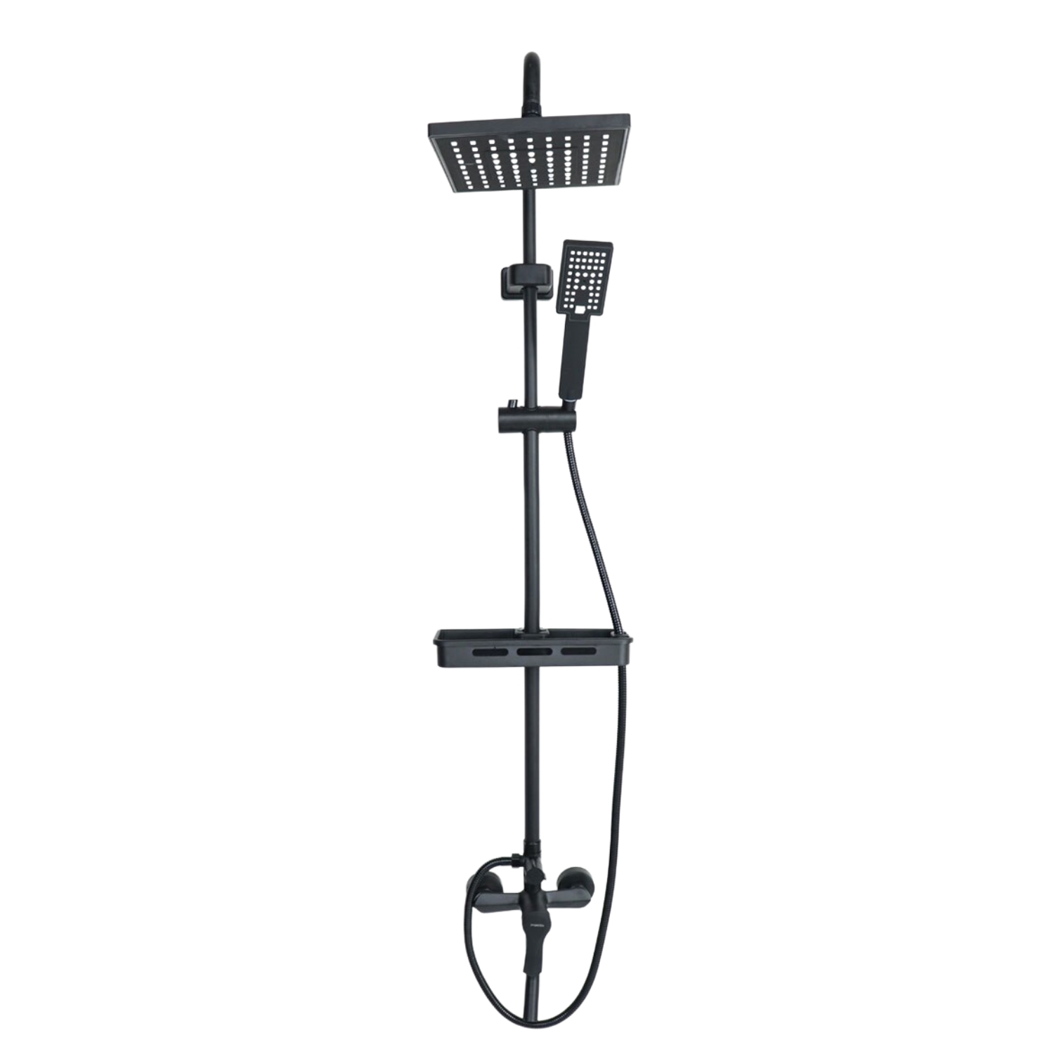 DUCHA COLUMNA IMPORTCLICK HOG.357 LLAVE MONOMANDO MODERNA CUADRADA ACERO NEGRO - 1