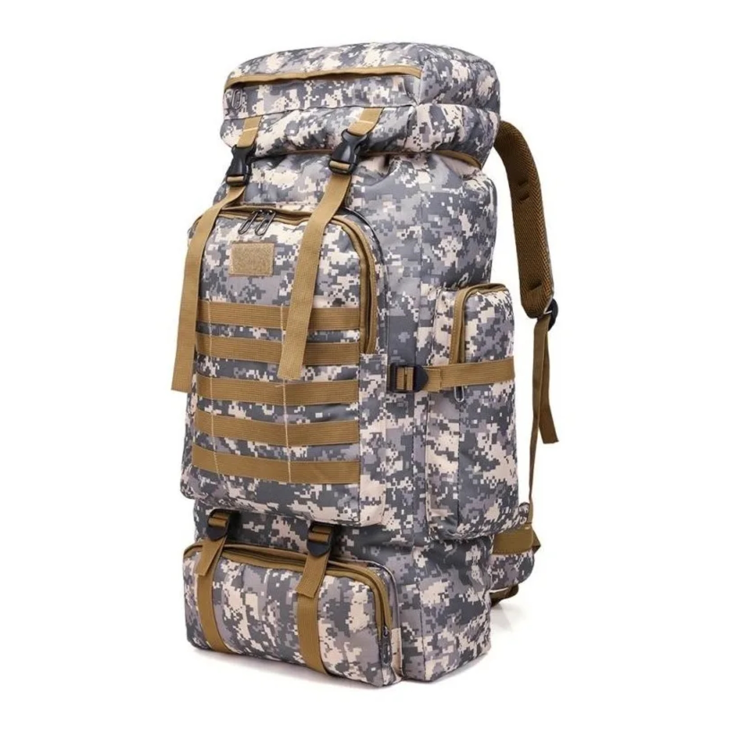 MOCHILA TÁCTICA IMPORTCLICK HOG.370 TELA GRIS CAMPING TREKKING SENDERISMO 80 L - 1