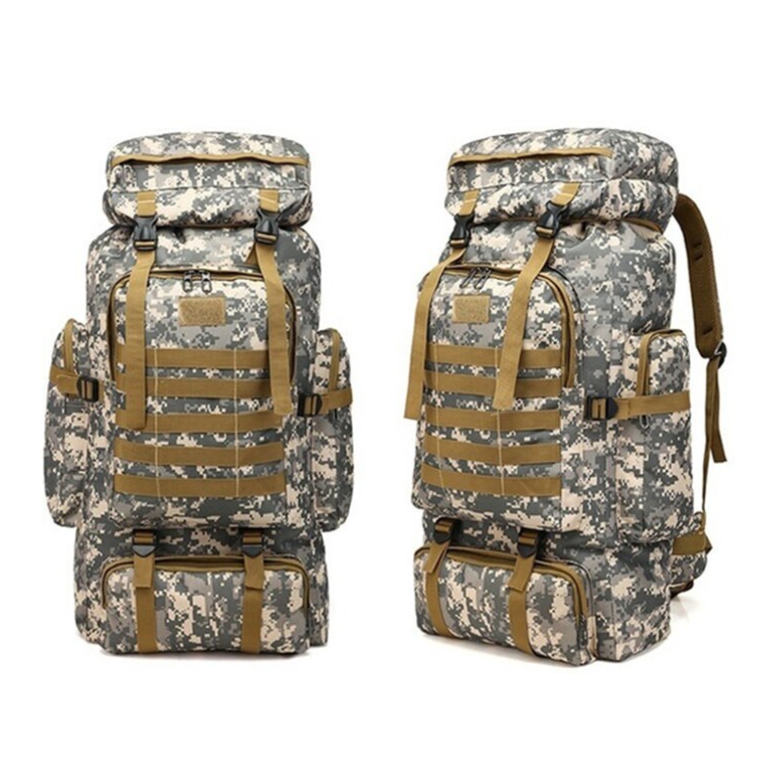 MOCHILA TÁCTICA IMPORTCLICK HOG.370 TELA GRIS CAMPING TREKKING SENDERISMO 80 L - 2