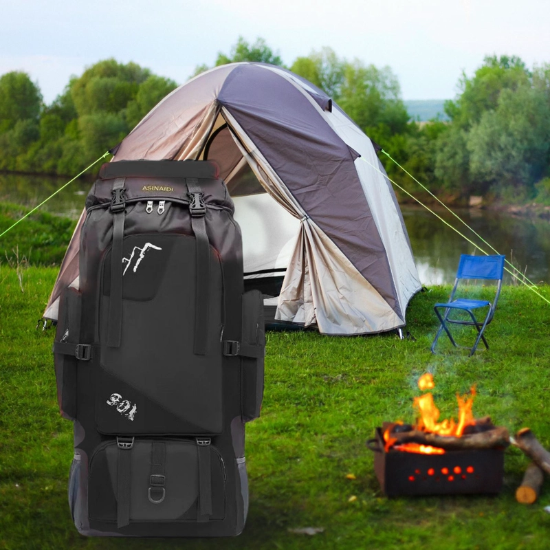 MOCHILA IMPORTCLICK HOG.375 NEGRO CAMPING OUTDOOR 90 LT - 5
