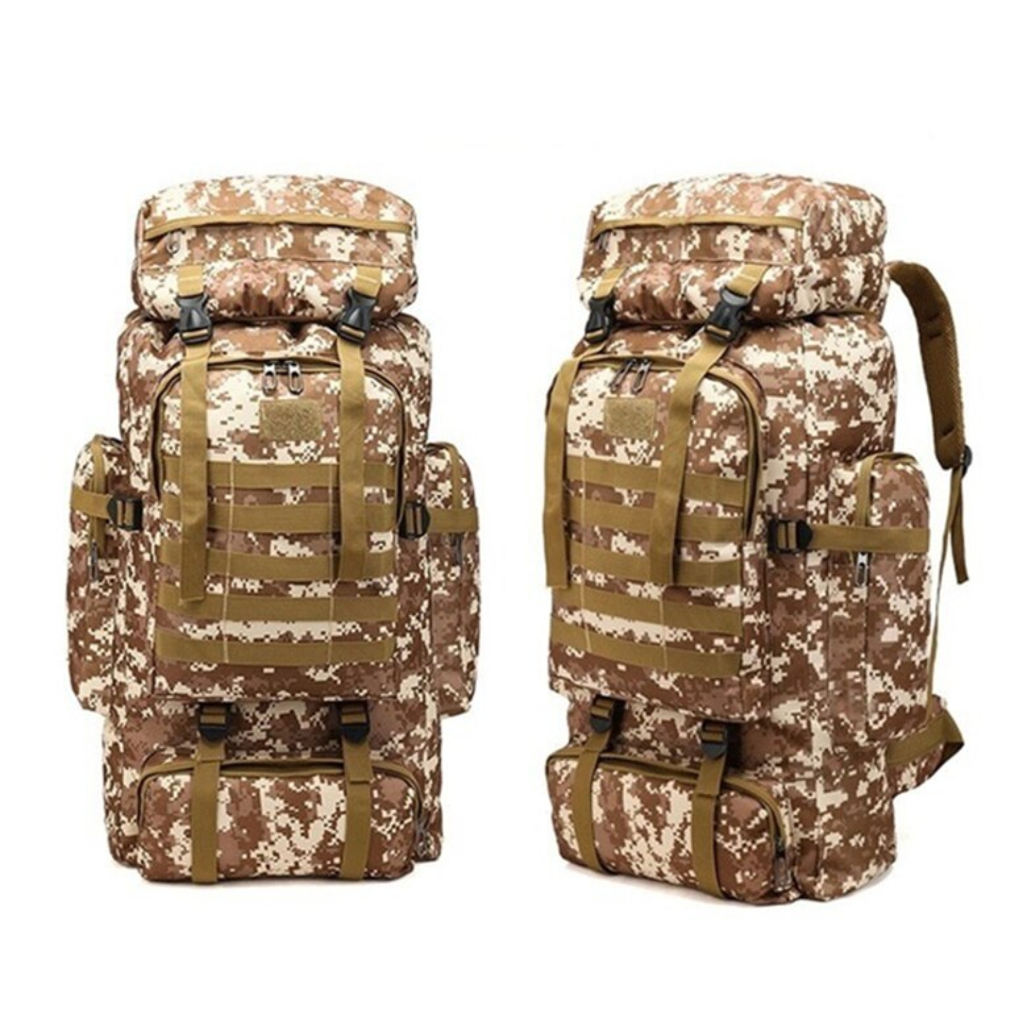 MOCHILA TÁCTICA IMPORTCLICK HOG.372 TELA CAMPING TREKKING SENDERISMO 80 L MARRÓN - 2