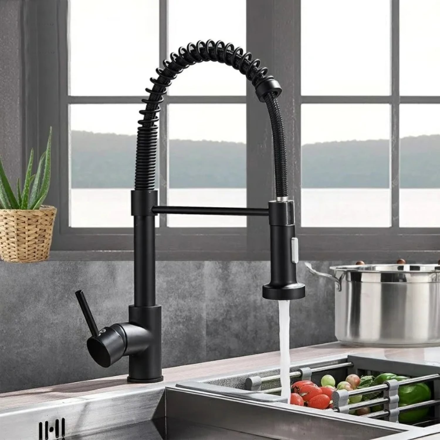 LLAVE IMPORTCLICK MONOMANDO LAVAPLATOS PROFESIONAL RESORTE NEGRO HOG.358 - 2