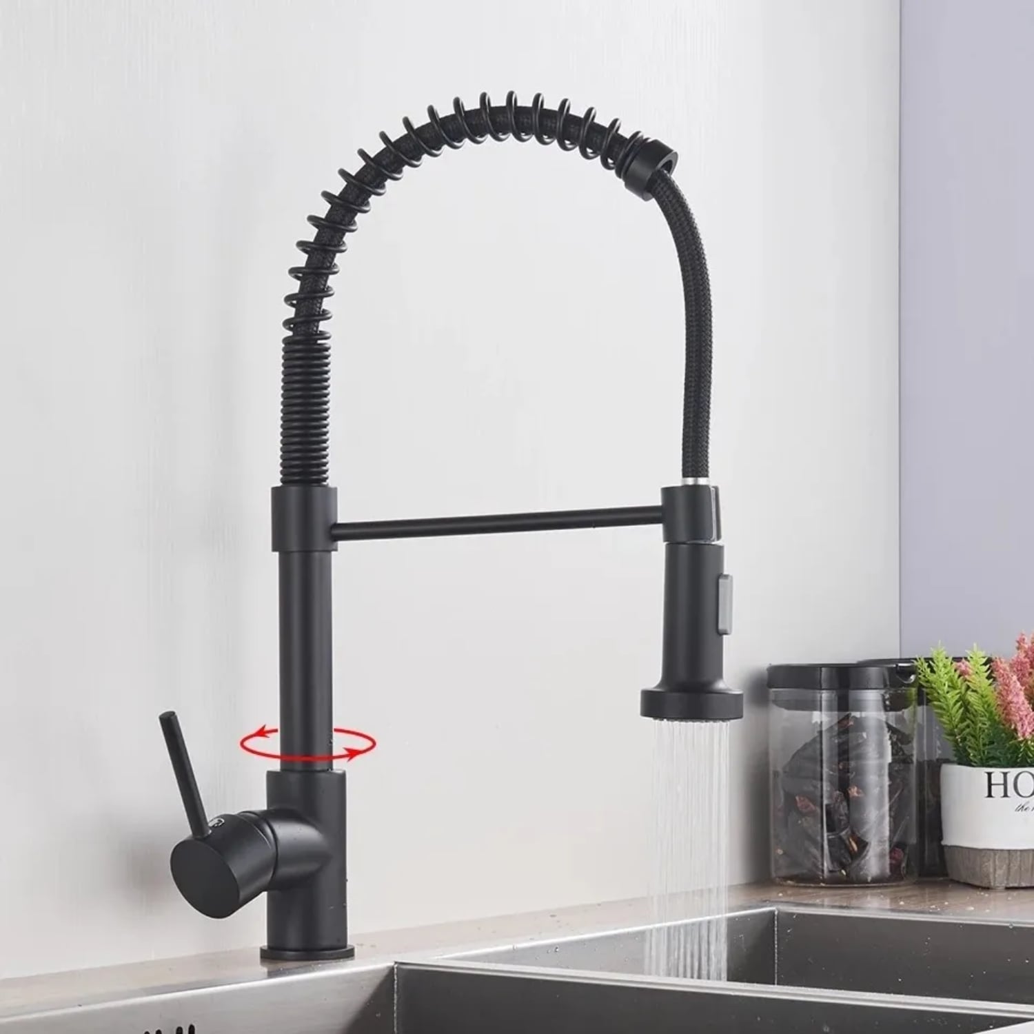 LLAVE IMPORTCLICK MONOMANDO LAVAPLATOS PROFESIONAL RESORTE NEGRO HOG.358 - 3