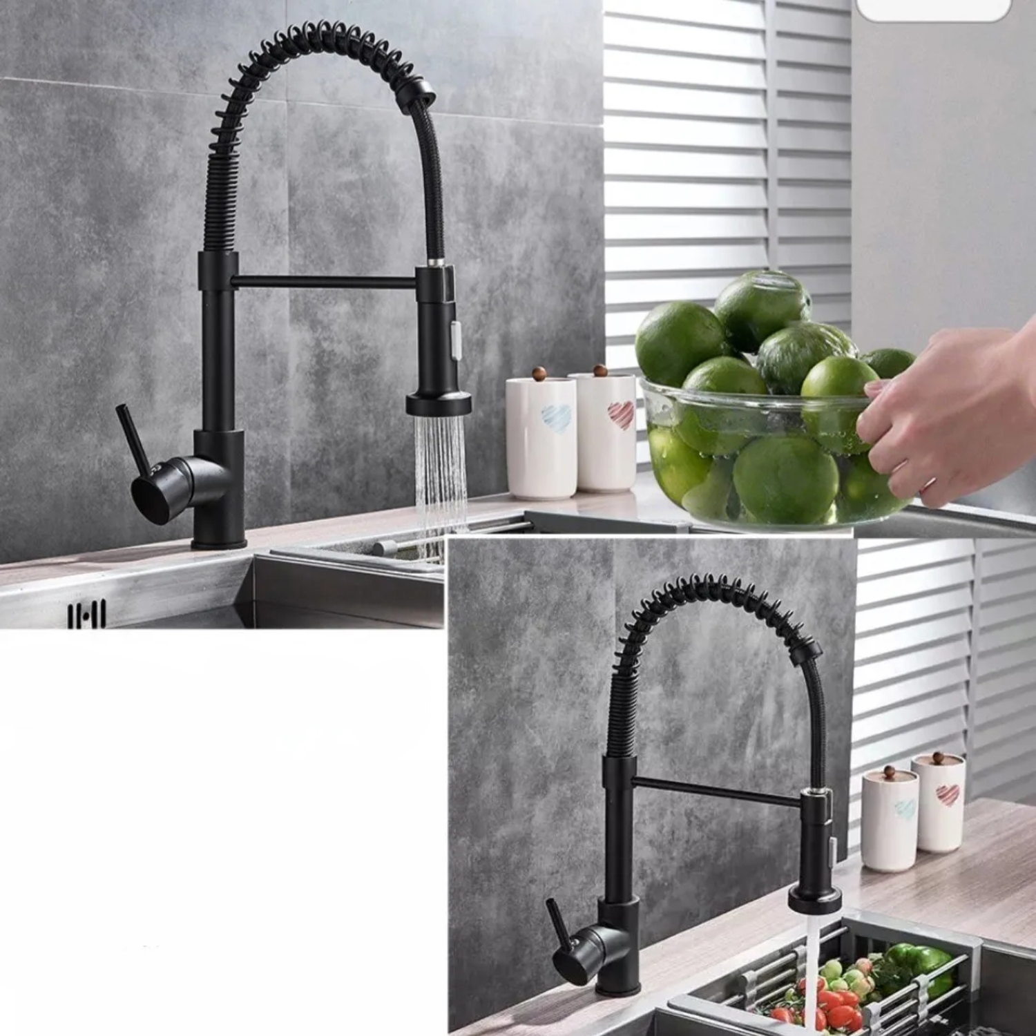 LLAVE IMPORTCLICK MONOMANDO LAVAPLATOS PROFESIONAL RESORTE NEGRO HOG.358 - 4