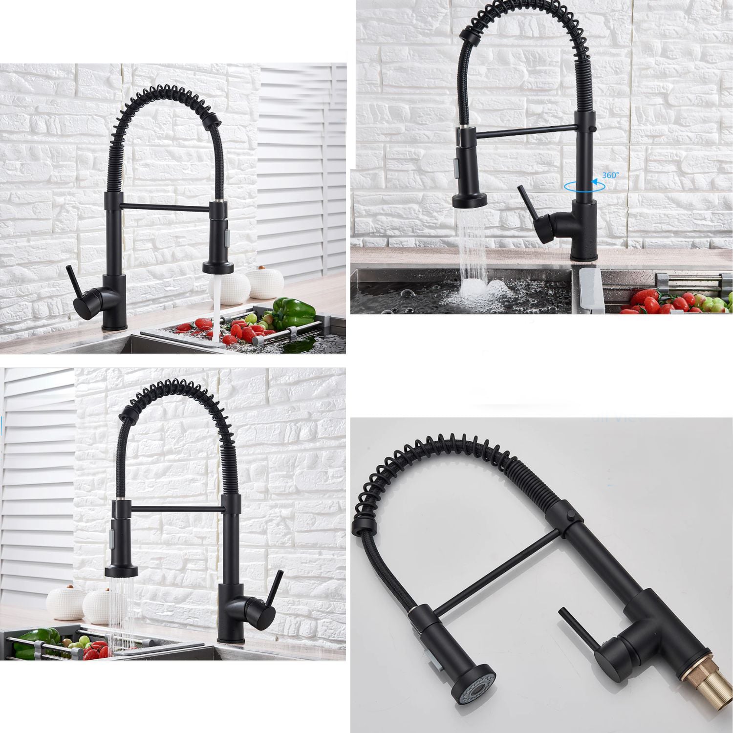 LLAVE IMPORTCLICK MONOMANDO LAVAPLATOS PROFESIONAL RESORTE NEGRO HOG.358 - 7
