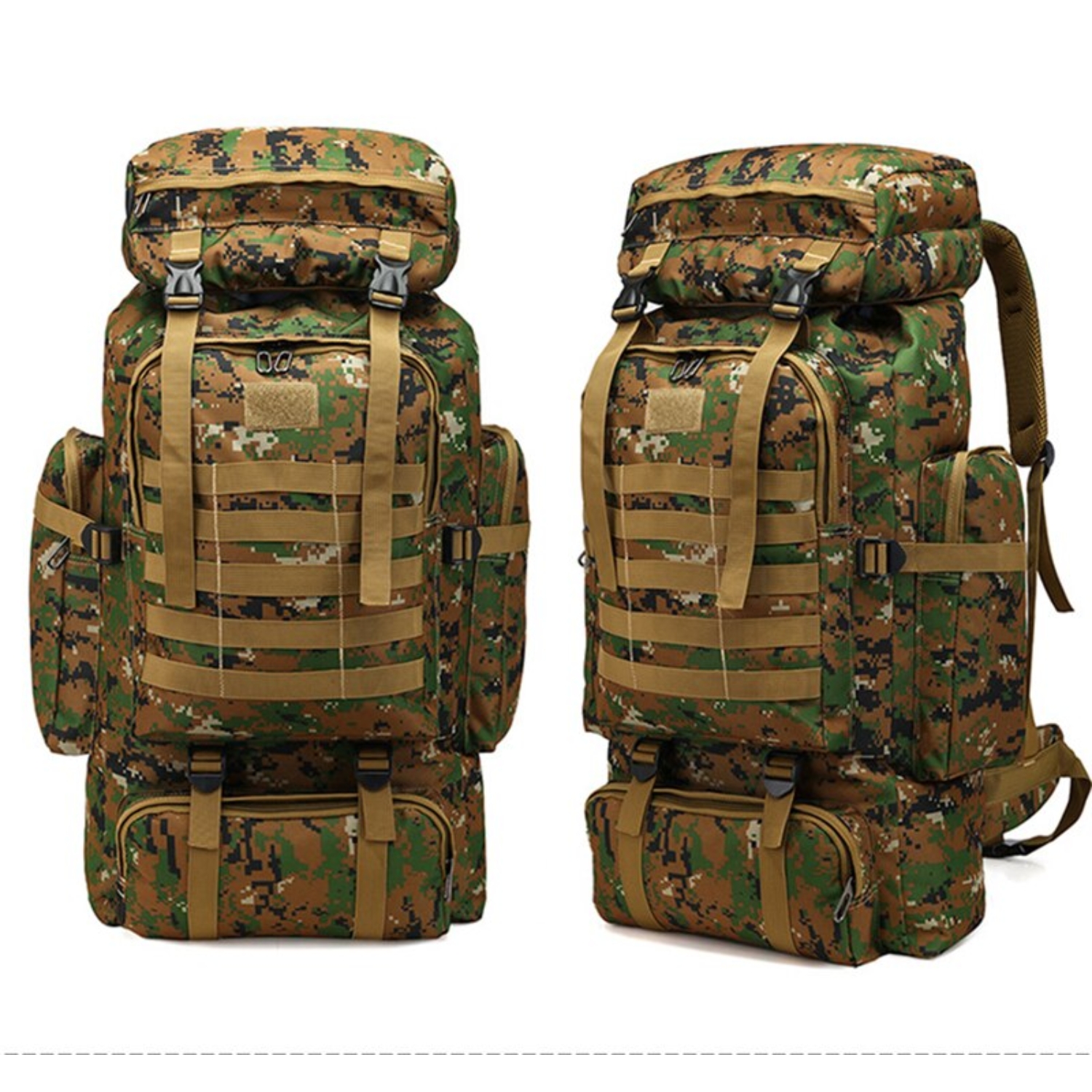 MOCHILA TÁCTICA IMPORTCLICK HOG.371 TELA CAMPING TREKKING SENDERISMO 80 L JUNGLA - 3