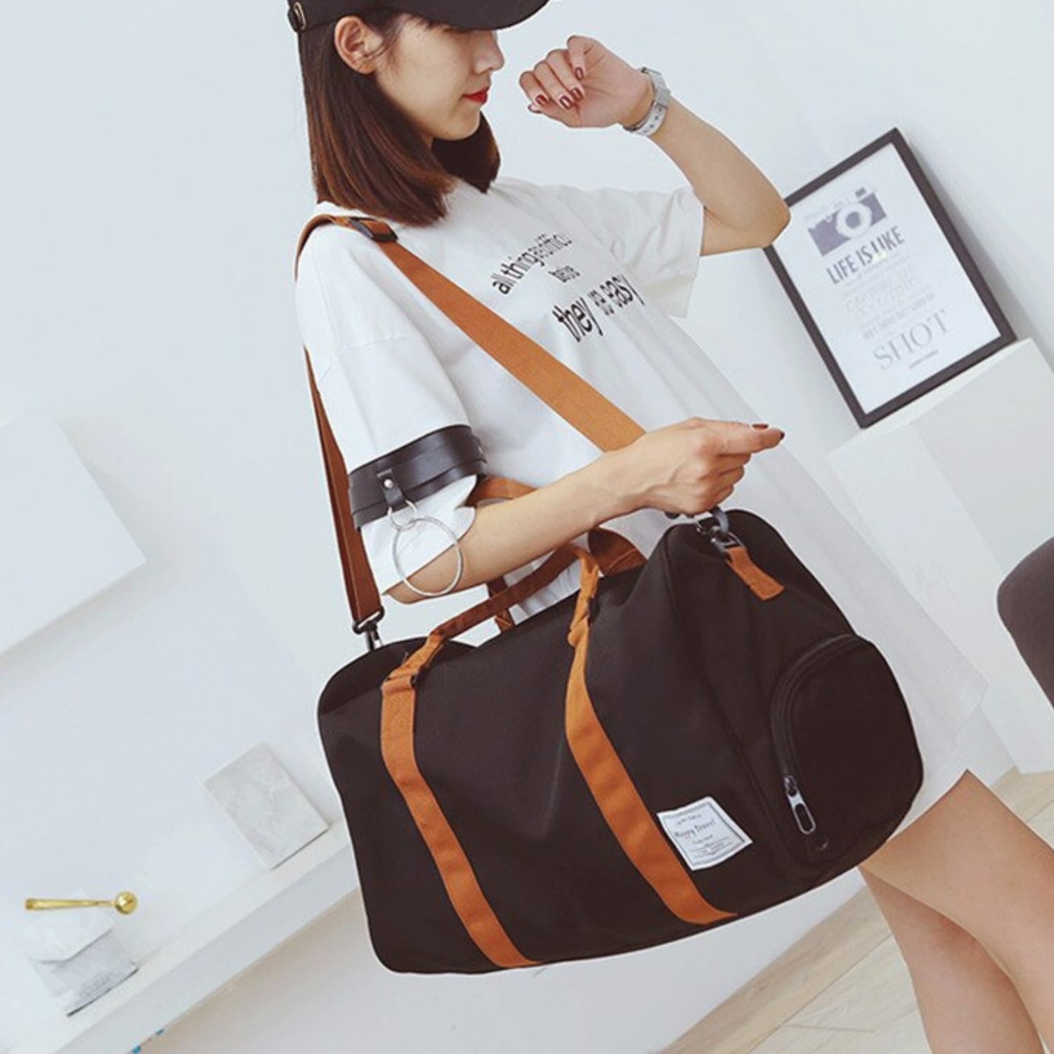 BOLSO VIAJE DEPORTE GIMNASIA 35 LT NEGRO - 4