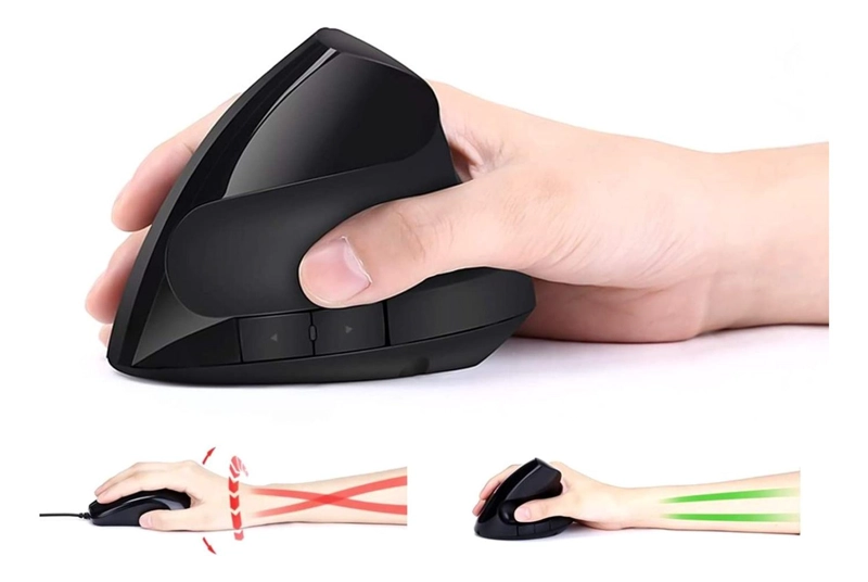 MOUSE INALÁMBRICO IMPORTCLICK VERTICAL ERGONÓMICO RECARGABLE USB NEGRO TEC.171 - 4