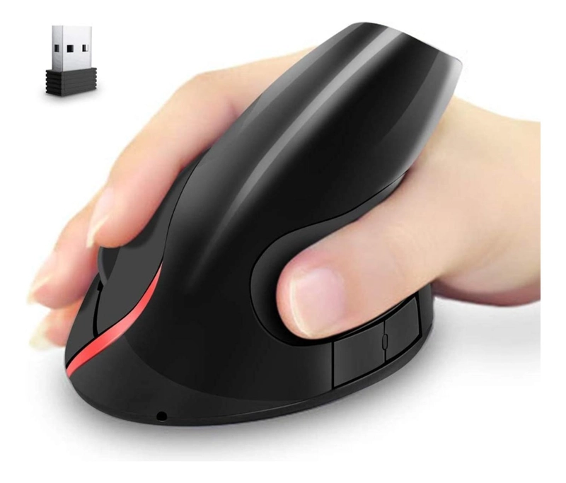 MOUSE INALÁMBRICO IMPORTCLICK VERTICAL ERGONÓMICO RECARGABLE USB NEGRO TEC.171 - 5