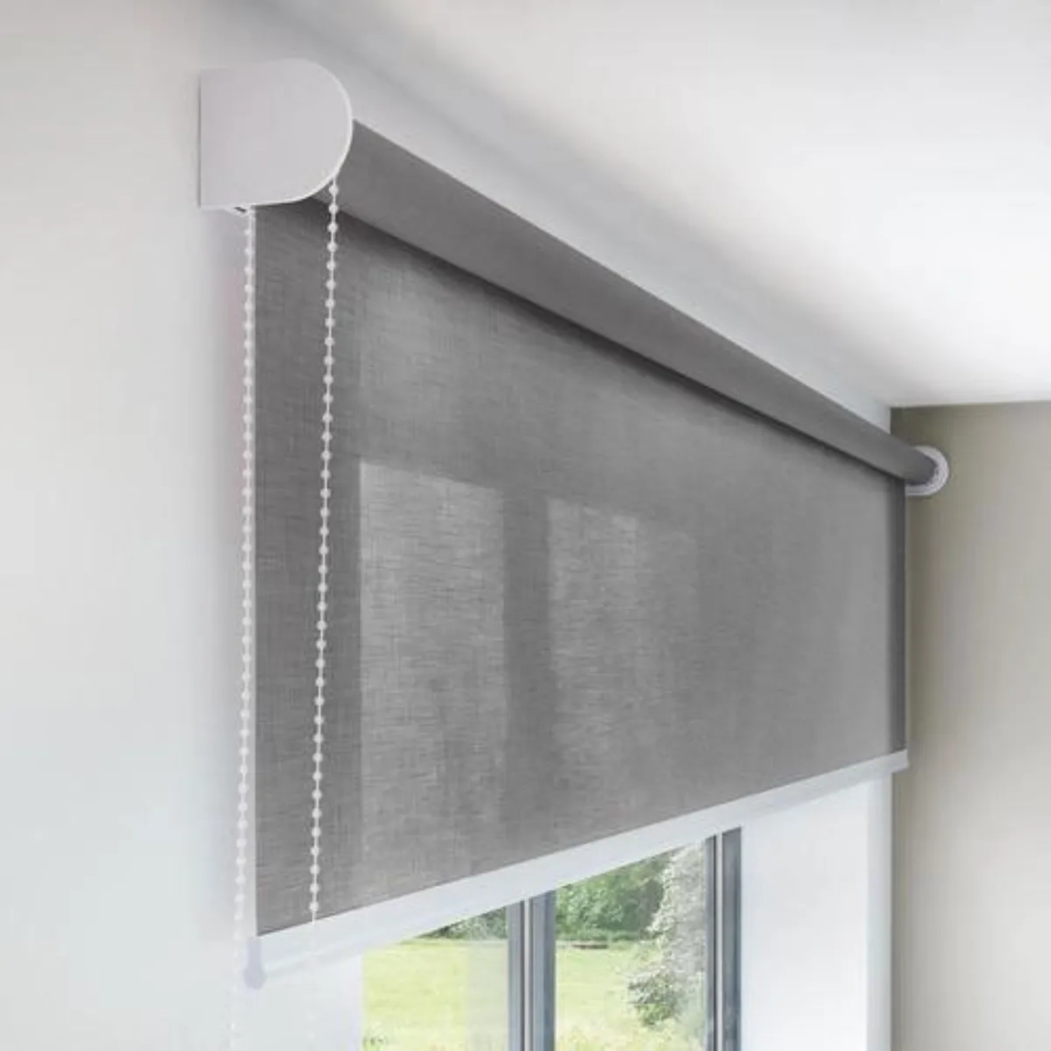 CORTINA ROLLER RUSTICA DELUXE 80X160 CM GRIS - 5