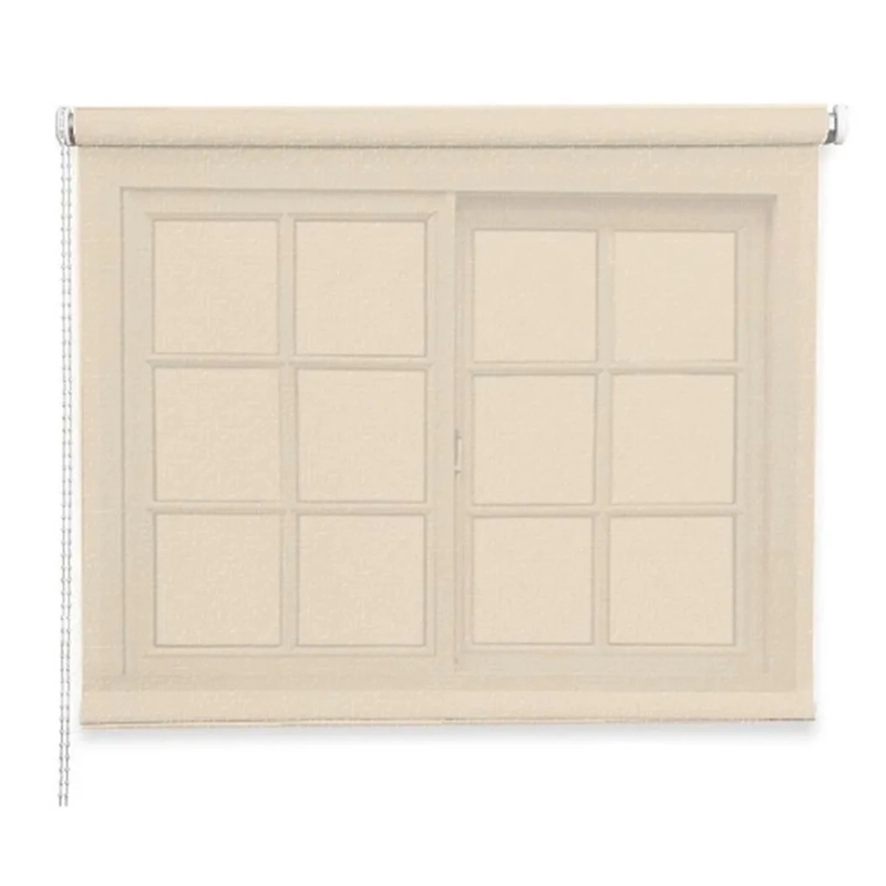 CORTINA ROLLER RUSTICA DELUXE 100X200 CM BEIGE - 1