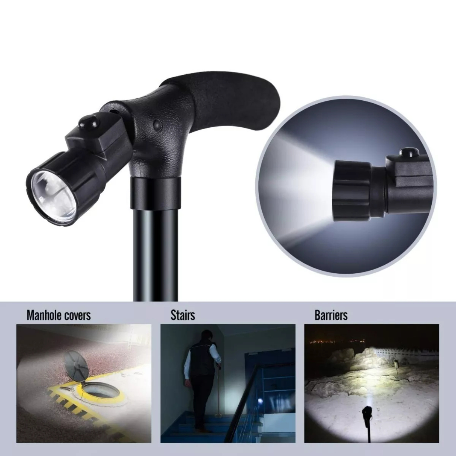 BASTÓN IMPORTCLICK SAL52 ORTOPÉDICOS APOYO PLEGABLE LUZ - 6