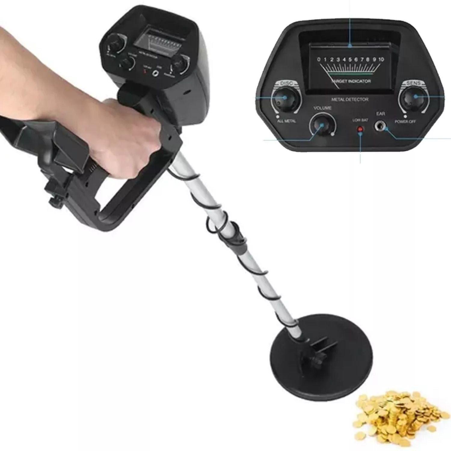 DETECTOR METALES IMPORTCLICK HOG.443 SENSITIVO SUBTERRÁNEO PANTALLA LCD - 2