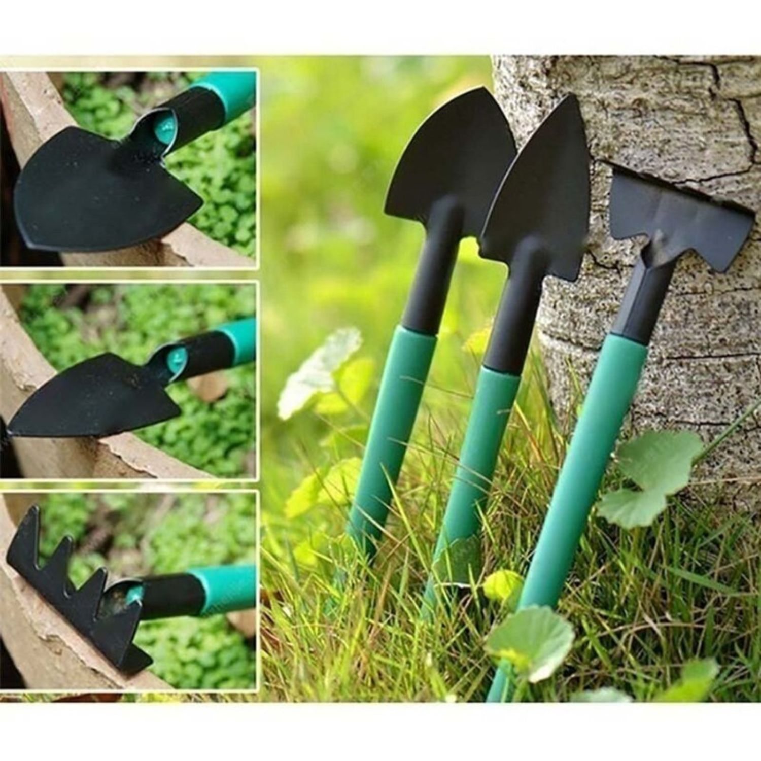 KIT IMPORTCLICK HOG.454 HERRAMIENTAS JARDINERÍA ACERO RASTRILLO TIJERA PODAR - 6