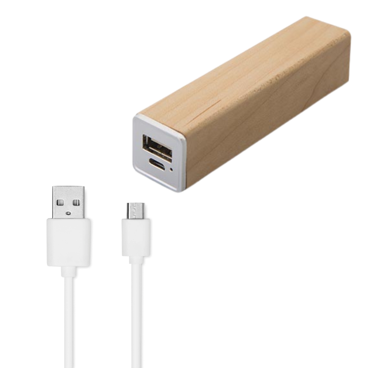 POWER BANK BATERÍA EXTERNA BAMBÚ USB/MICRO USB - 4