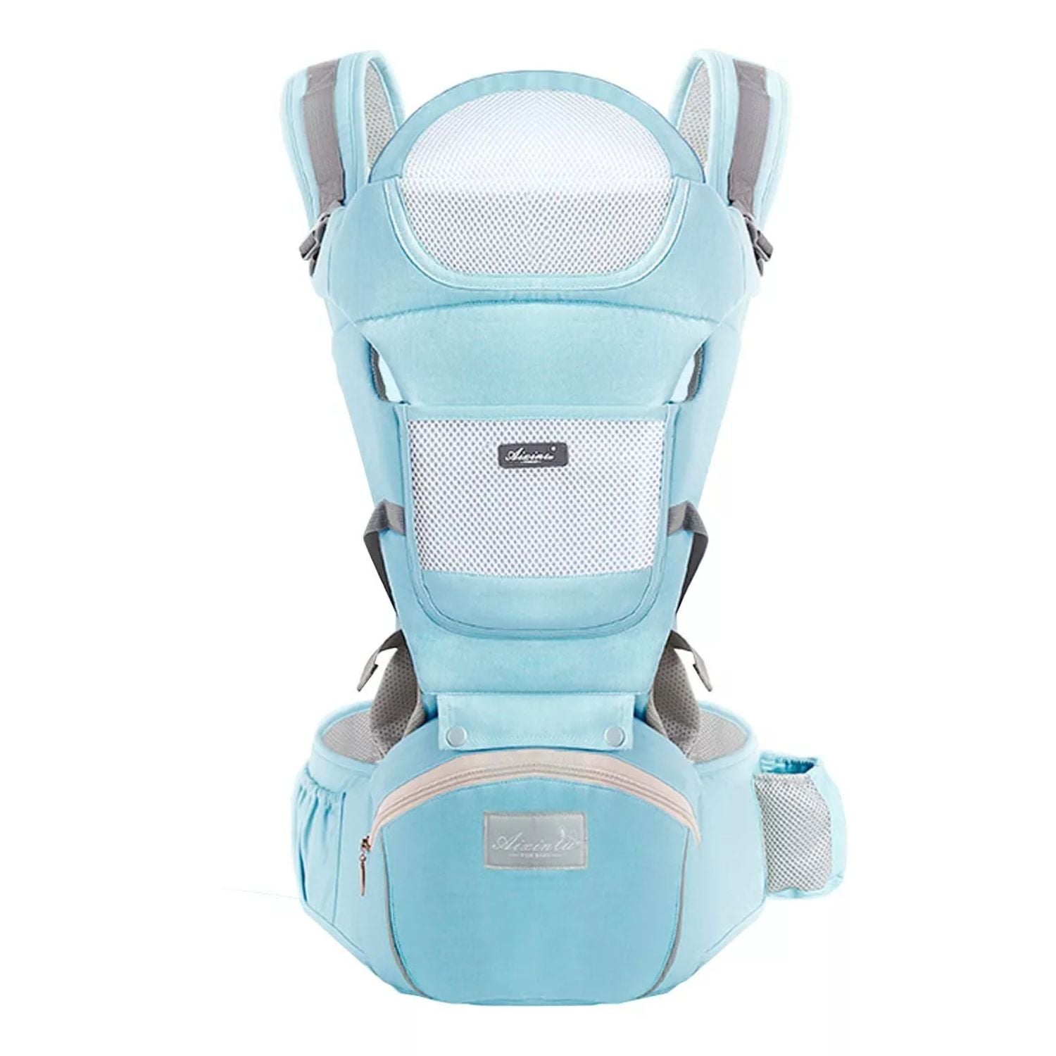 MOCHILA IMPORTCLICK INF.66 PORTA BEBÉS ERGONÓMICA ASIENTO MULTIFUNCIONAL 6 EN 1 CELESTE - 1
