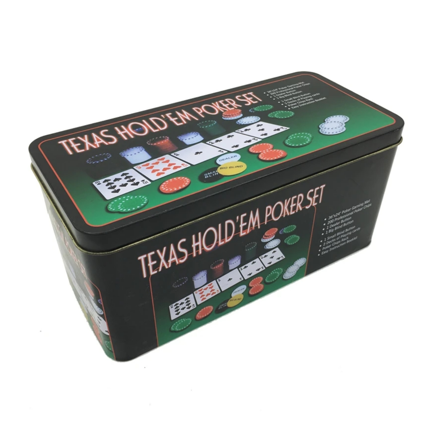 SET IMPORTCLICK HOG.433 JUEGO POKER MESA 200 FICHAS + NAIPES Y MANTEL - 2