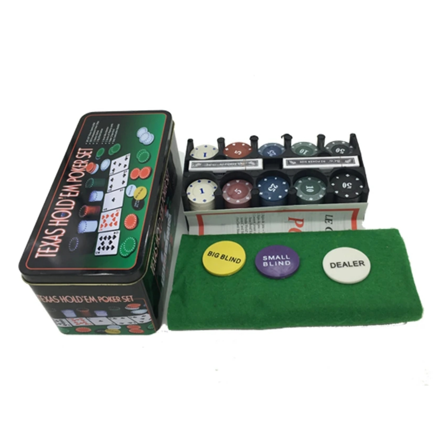 SET IMPORTCLICK HOG.433 JUEGO POKER MESA 200 FICHAS + NAIPES Y MANTEL - 3