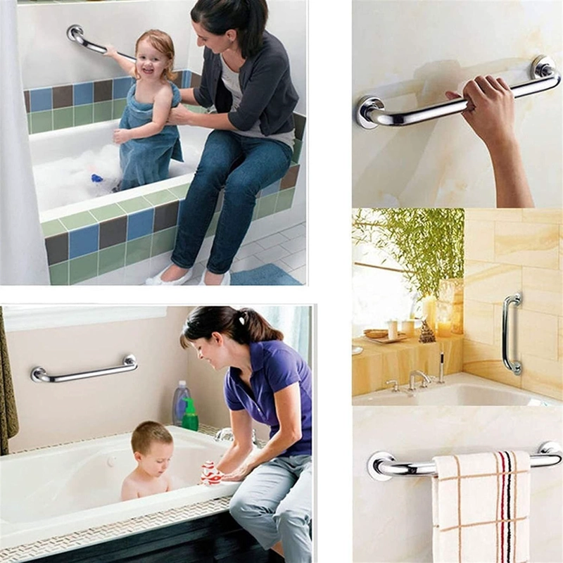 SET 2 BARRAS SEGURIDAD BAÑO WC PASAMANOS ACERO INOXIDABLE 40 CM - 6