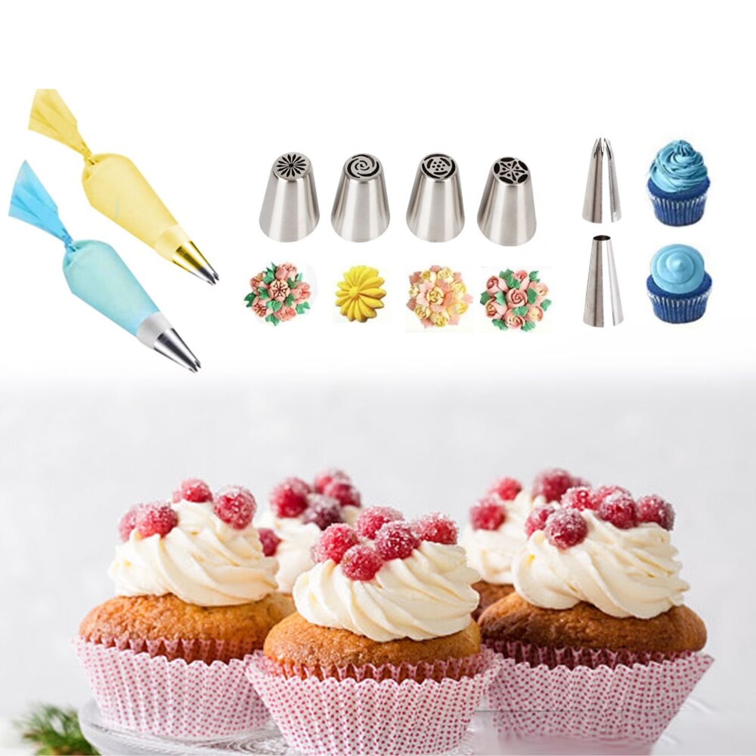 KIT MALETA DECORACIÓN REPOSTERÍA 236 PIEZAS HERRAMIENTAS 3 NIVELES - 8