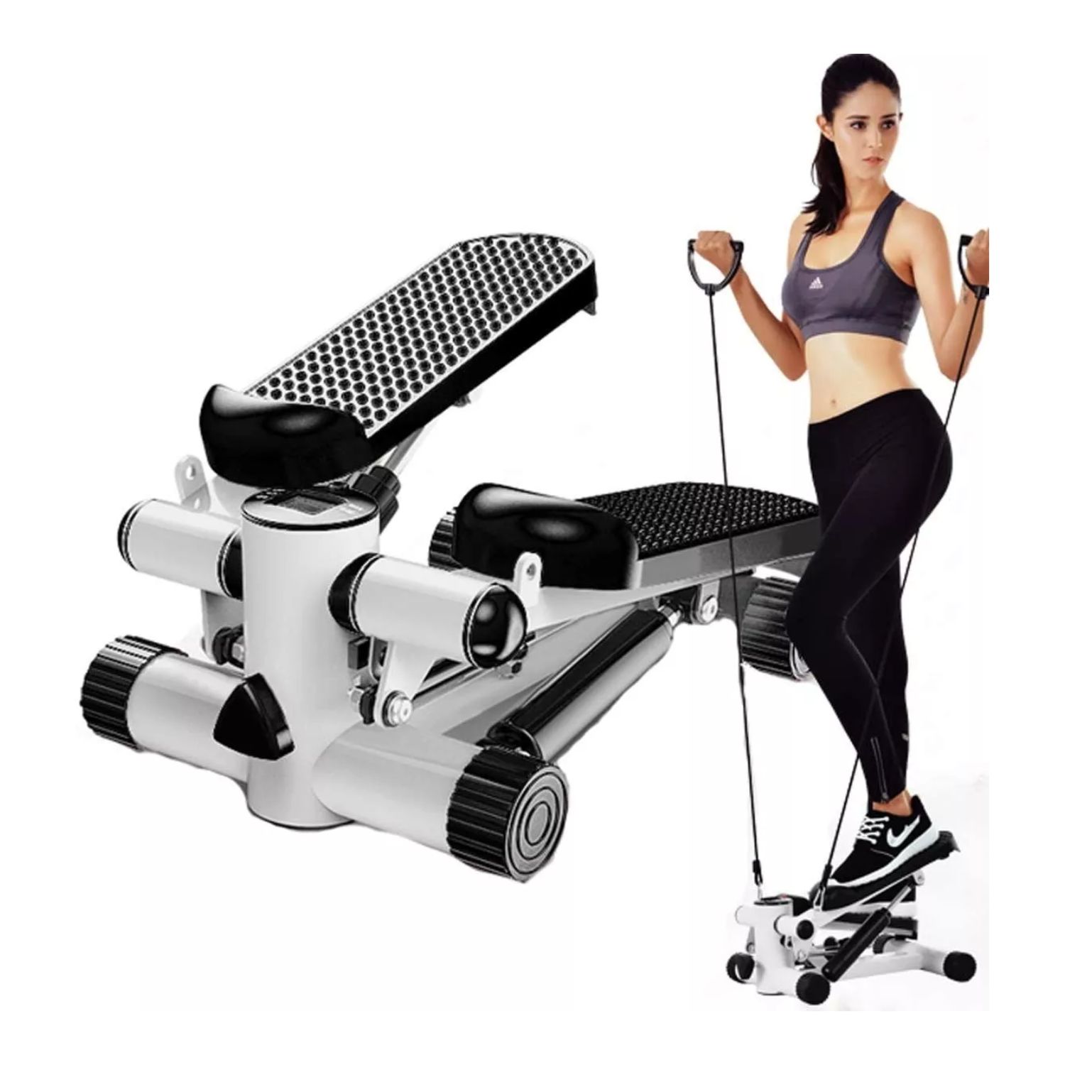 MAQUINA GIMNASIA IMPORTCLICK DEP.100 FITNESS MINI STEPPER BANDA RESISTENCIAS - 2