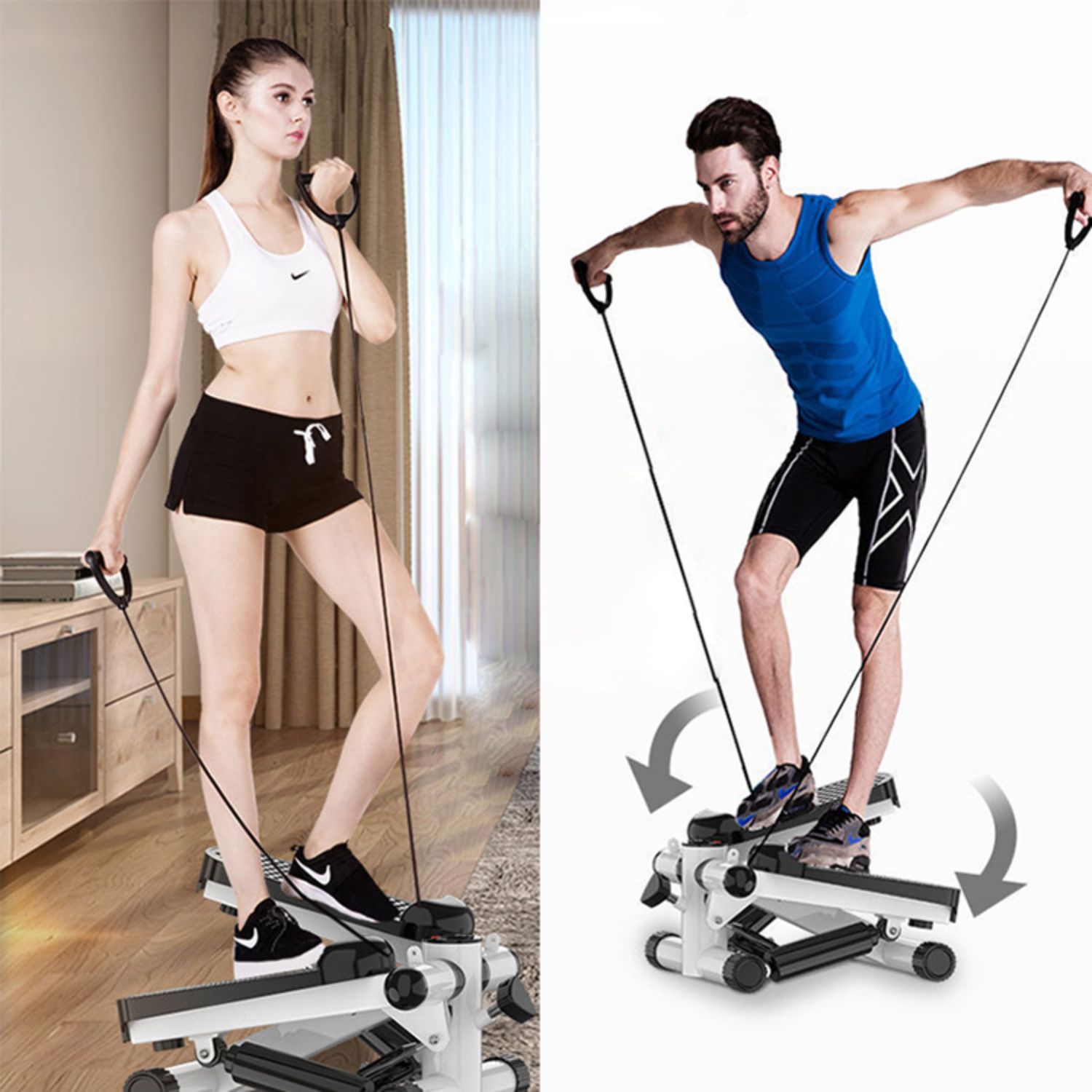 MAQUINA GIMNASIA IMPORTCLICK DEP.100 FITNESS MINI STEPPER BANDA RESISTENCIAS - 7