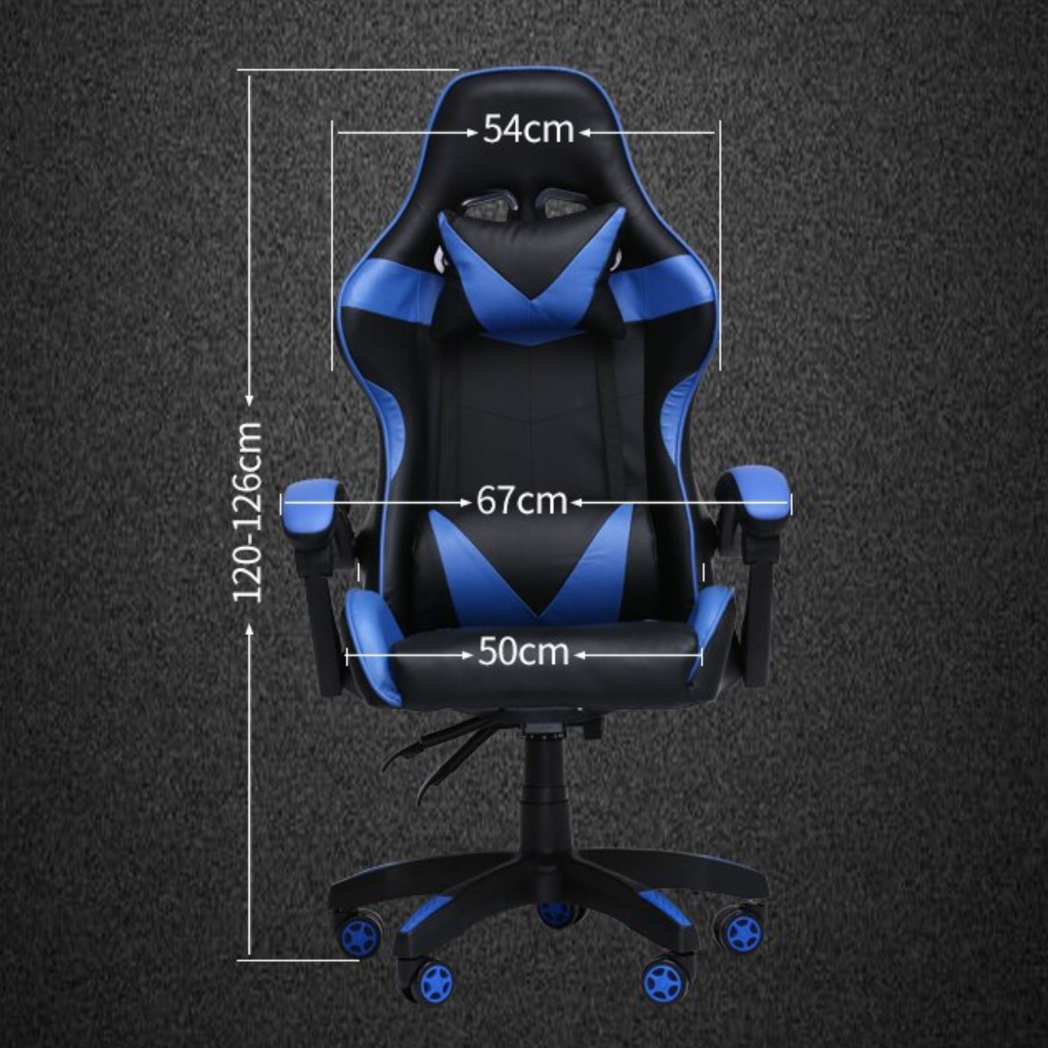 SILLA GAMER PROFESIONAL OFICINA AZUL - 4