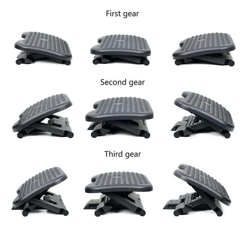 REPOSA APOYA PIES IMPORTCLICK HOG.441 NEGRO AJUSTABLE ERGONÓMICO RELAX TRABAJO - 5