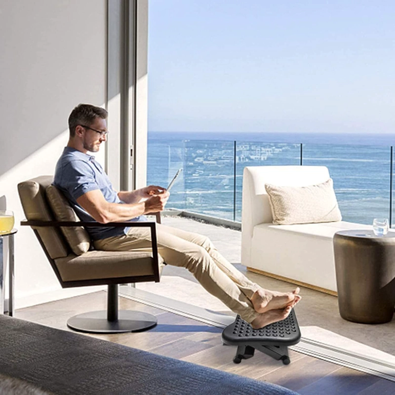 REPOSA APOYA PIES IMPORTCLICK HOG.441 NEGRO AJUSTABLE ERGONÓMICO RELAX TRABAJO - 7