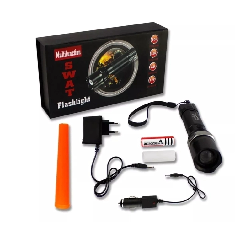 LINTERNA IMPORTCLICK HOG.488 ALUMINIO LASER ROJO TÁCTICA SWAT ZOOM - 1