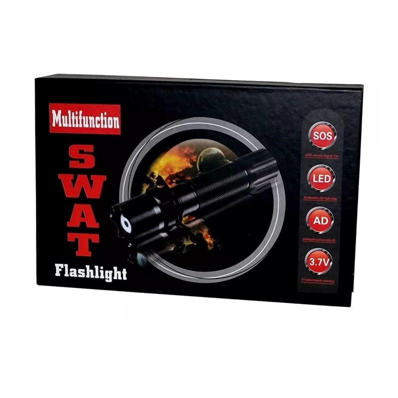 LINTERNA IMPORTCLICK HOG.488 ALUMINIO LASER ROJO TÁCTICA SWAT ZOOM - 3