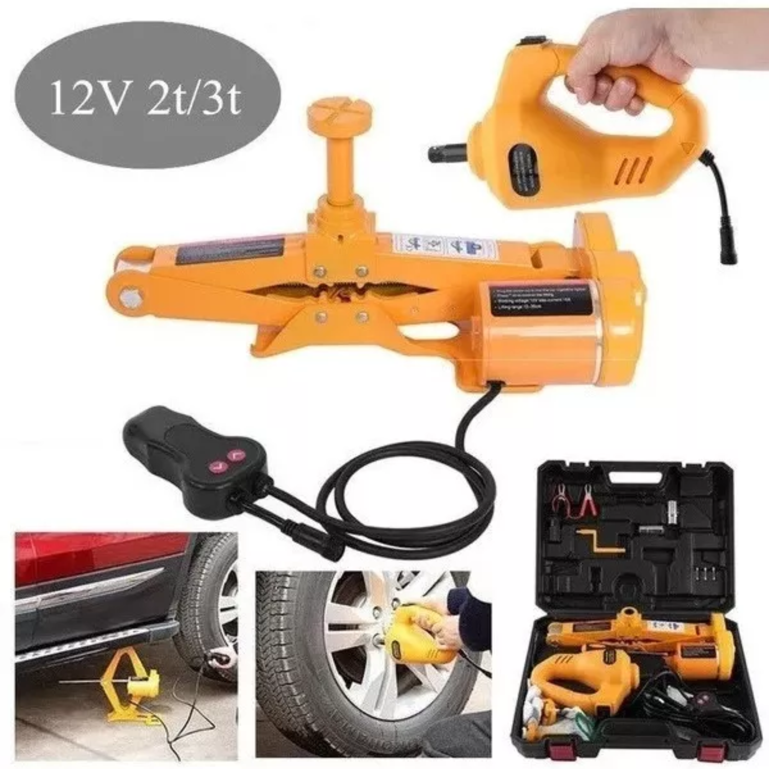 GATA ELÉCTRICA IMPORTCLICK + LLAVE IMPACTO VEHÍCULOS 12 V 3T - 5