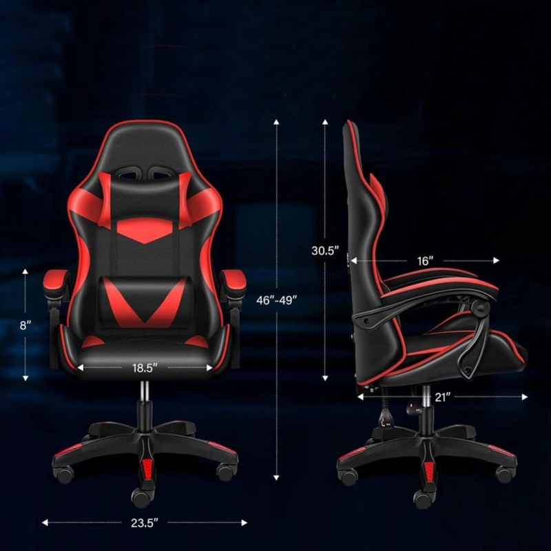 SILLA GAMER PROFESIONAL OFICINA ROJA - 3