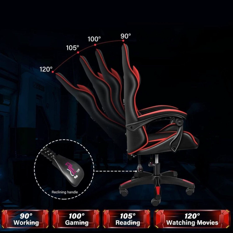 SILLA GAMER PROFESIONAL OFICINA ROJA - 4