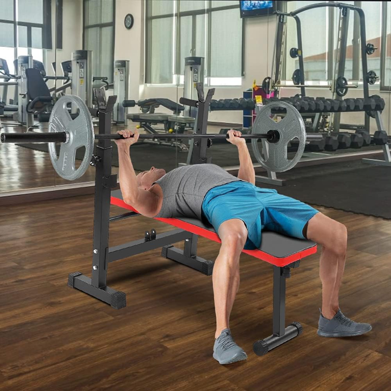 BANCO PLEGABLE IMPORTCLICK SOPORTE BARRA GYM - 5