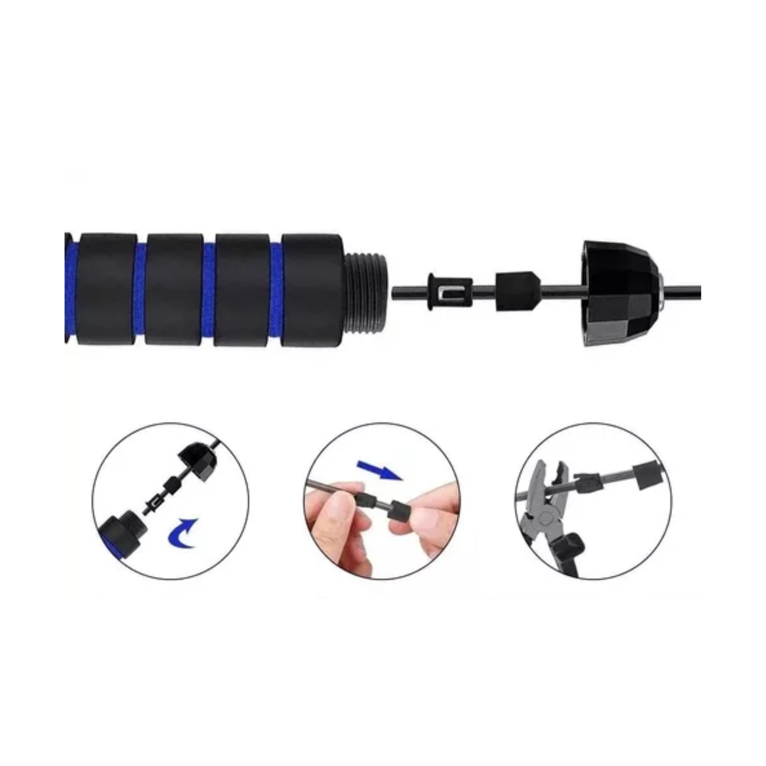 CUERDA SALTAR IMPORTCLICK CARDIO CROSSFIT DEPORTE AZUL - 4