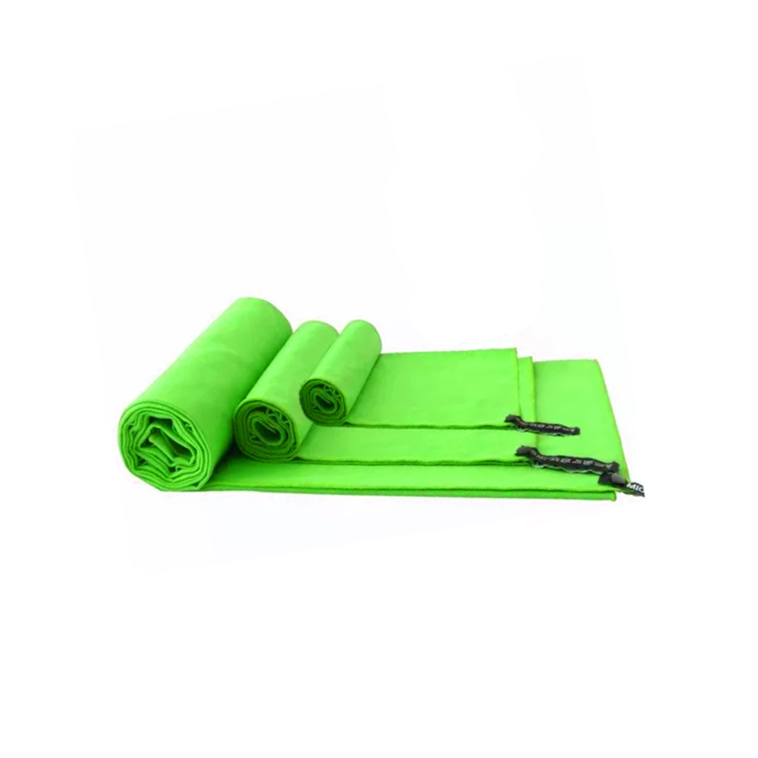 SET 3 TOALLAS BAÑO IMPORTCLICK HOG.535 VIAJE MICROFIBRA SECADO RÁPIDO VERDE FLÚOR - 4