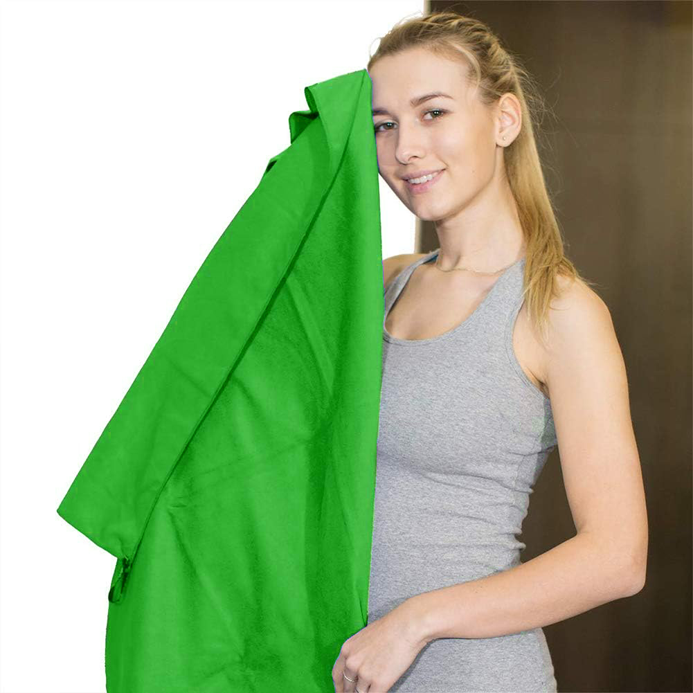 SET 3 TOALLAS BAÑO IMPORTCLICK HOG.535 VIAJE MICROFIBRA SECADO RÁPIDO VERDE FLÚOR - 5