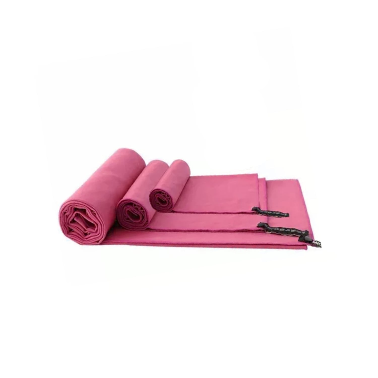 SET 3 TOALLAS BAÑO IMPORTCLICK HOG.532 VIAJE MICROFIBRA SECADO RÁPIDO ROSADO - 3